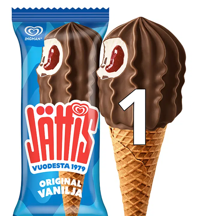 Jättis Original Vanilja Jäätelötuutti 195ml/105g