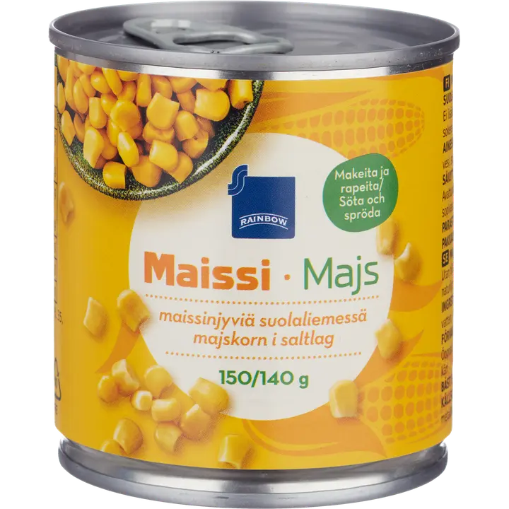 Rainbow maissinjyvät suolaliemessä 150g/140g