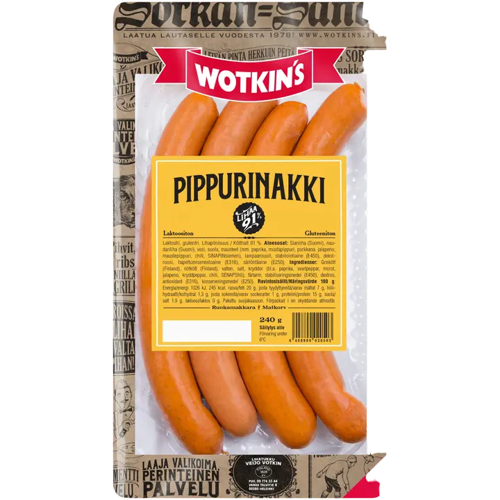 Chef Wotkins Pippurinakki 240 g ruokamakkara
