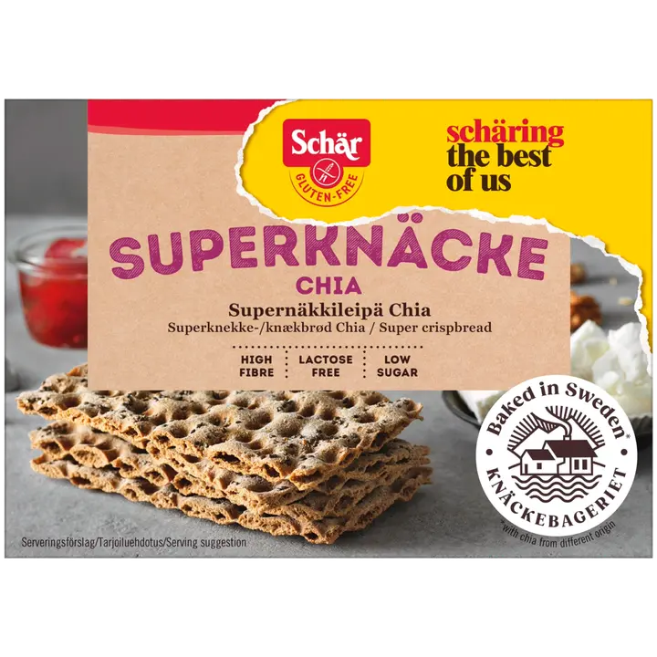 Schär Supernäkkileipä chia gluteeniton 140g