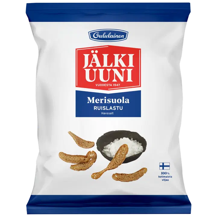 Oululainen Jälkiuuni Merisuola ruislastu 130g