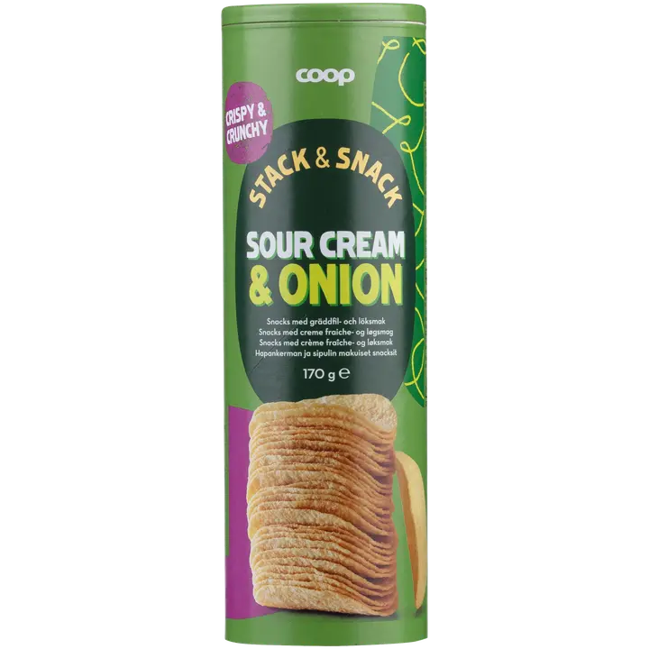 Coop kartulikrõpsud hapuk-sibul tuubis 170G