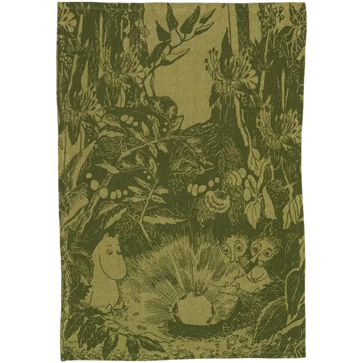 Moomin Arabia Muumi keittiöpyyhe 45x65cm Lumottu Metsä vihreä