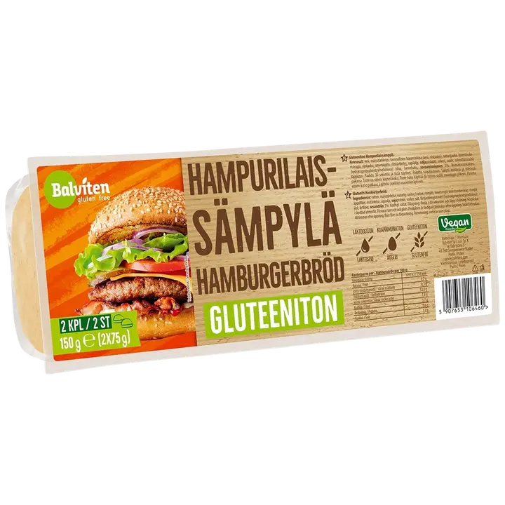 Balviten Gluteeniton hampurilaissämpylä 2 x 75g