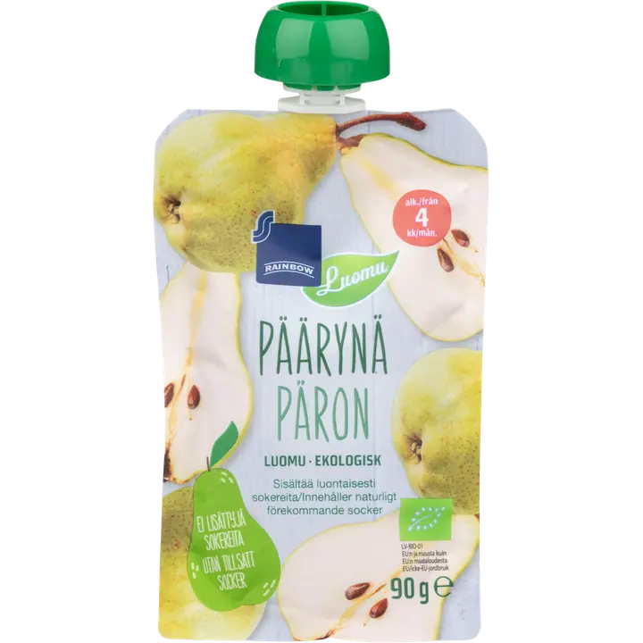 Rainbow päärynäsose luomu 90 g 4 kk