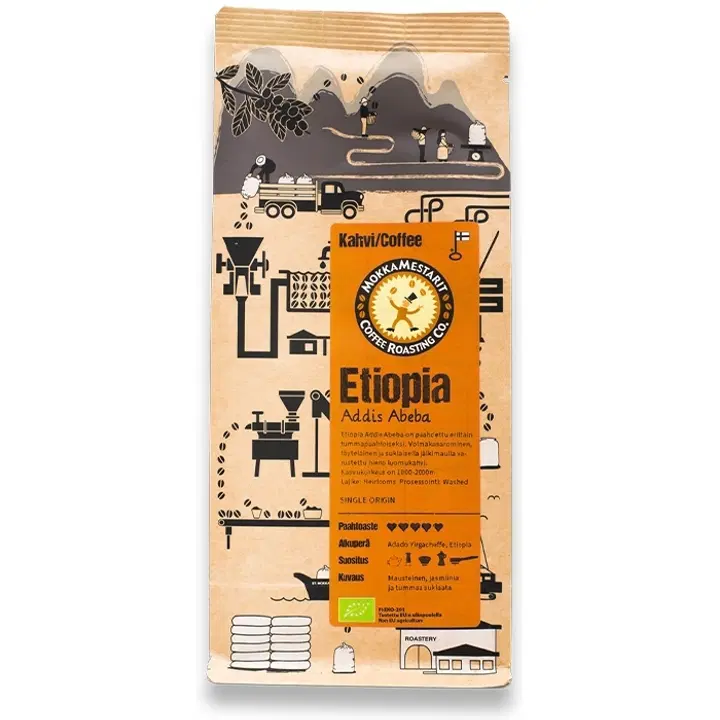 Mokkamestarit 200g Addis Abeba luomukahvipapu