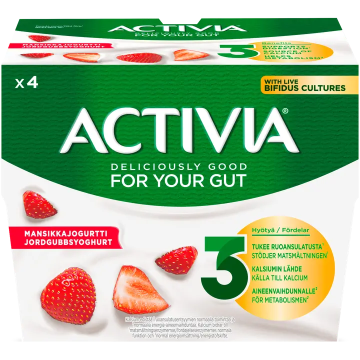 Danone Activia Mansikkajogurtti 4x125g