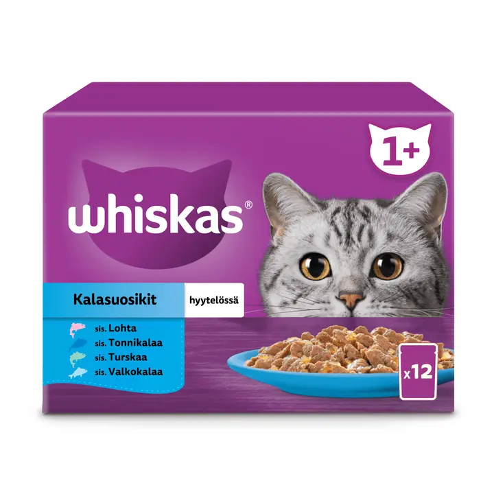 Whiskas 1+ kassitoiduvalik kalaga tarretises 12x85g