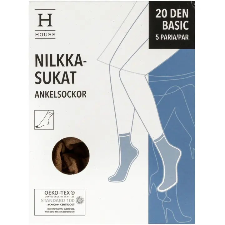 House naisten nilkkasukat 20 den sun, koko 36–42 5-pack