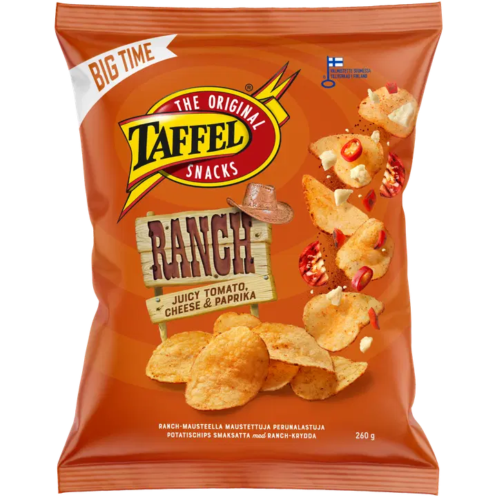 Taffel Ranch kryddade chips 260g