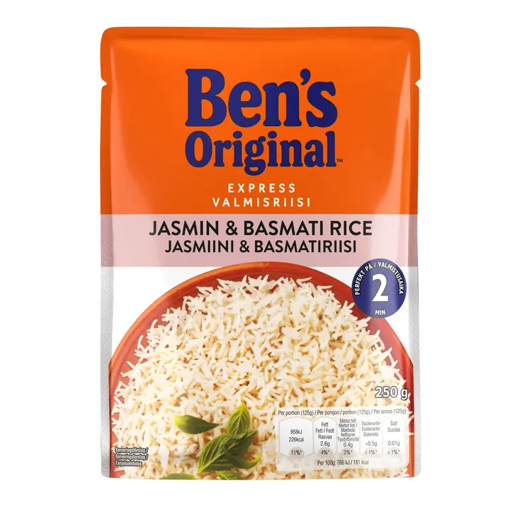 Ben's Original Valmisriisi Jasmiini & Basmatiriisi (250 g)