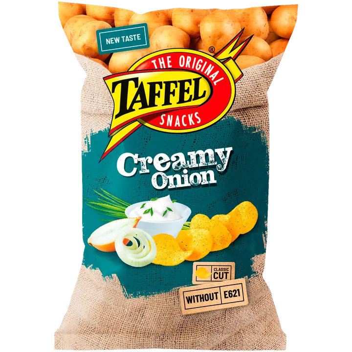 Taffel hapukoore-sibulamaitselised siledad kartulilaastud 180g