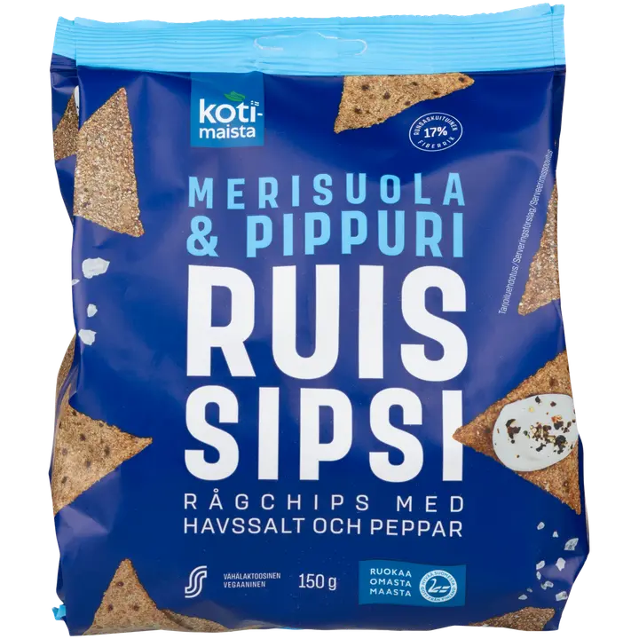 Kotimaista Ruissipsi Merisuola&Pippuri 150g