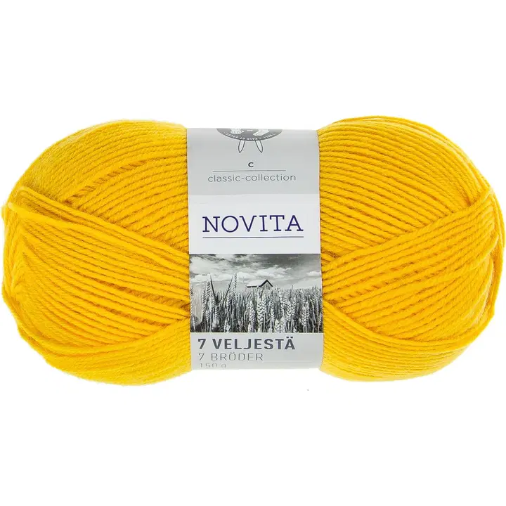 Novita 7 Veljestä 150g yleiskäyttölanka keltainen