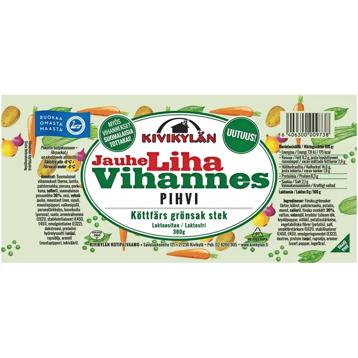 Kivikylän Jauheliha vihannespihvi 380g