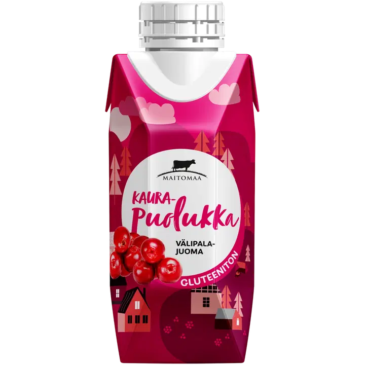Maitomaa Kaura-Puolukka välipalajuoma, gluteeniton 2,5 dl