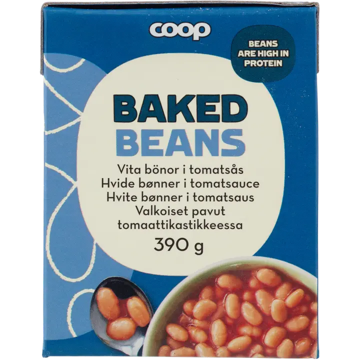 Coop valkoiset pavut tomaattikastikkeessa 390 g