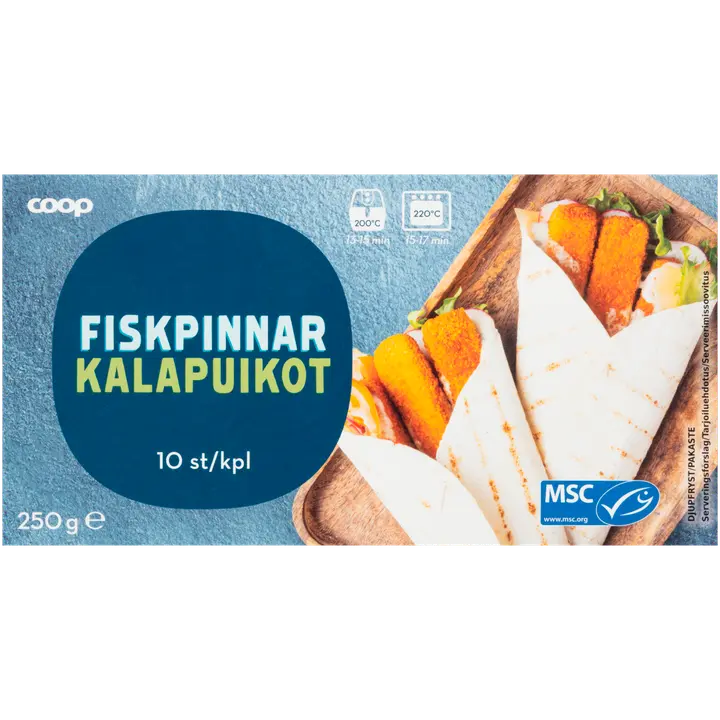 Coop kalapuikot MSC 250 g pakaste