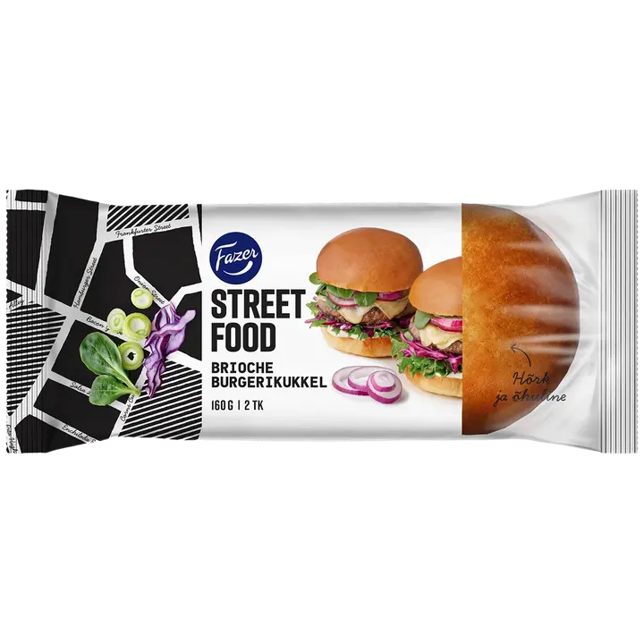 FAZER STREET FOOD BRIOCHE BURGERIKUKKEL 160 G