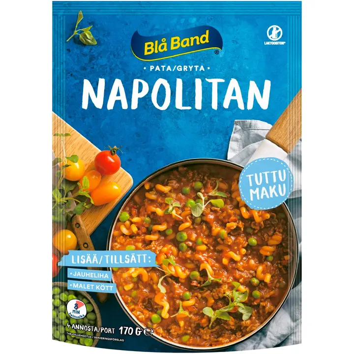 Blå Band laktoositon Napolitan Pata Pasta-kasvis-mausteseos 170g