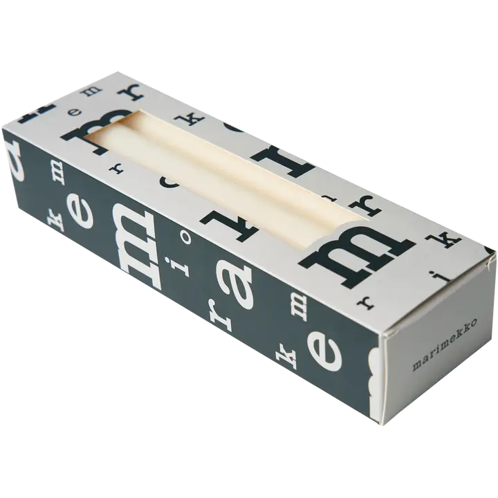 Marimekko luonnonvalkoinen kruunukynttilä 6kpl/24cm