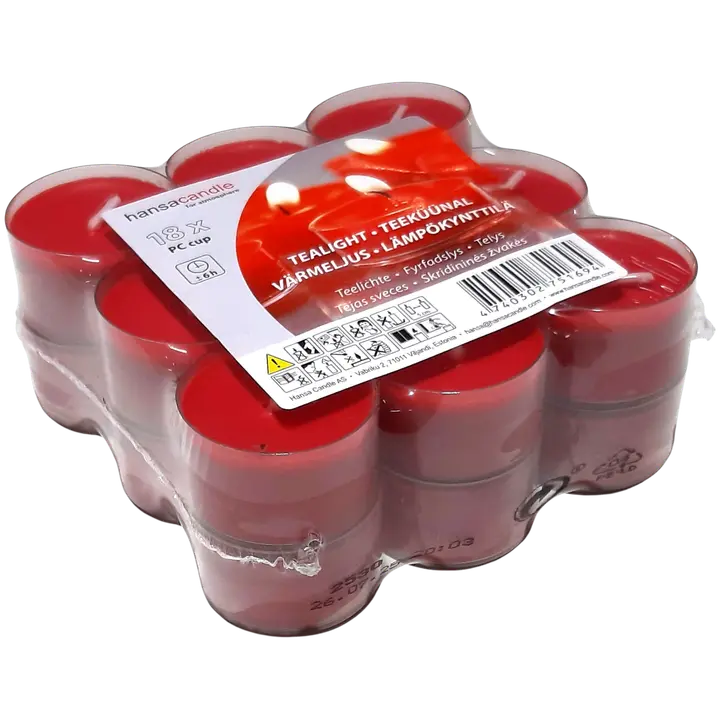 Hansa Candle teeküünal punane 19tk