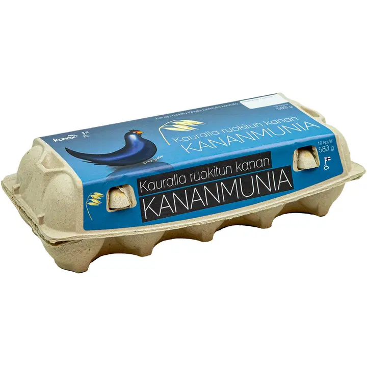 Laitilan Kanatarha Kanax suomalaisia kauralla ruokittuja kananmunia M10 580 g