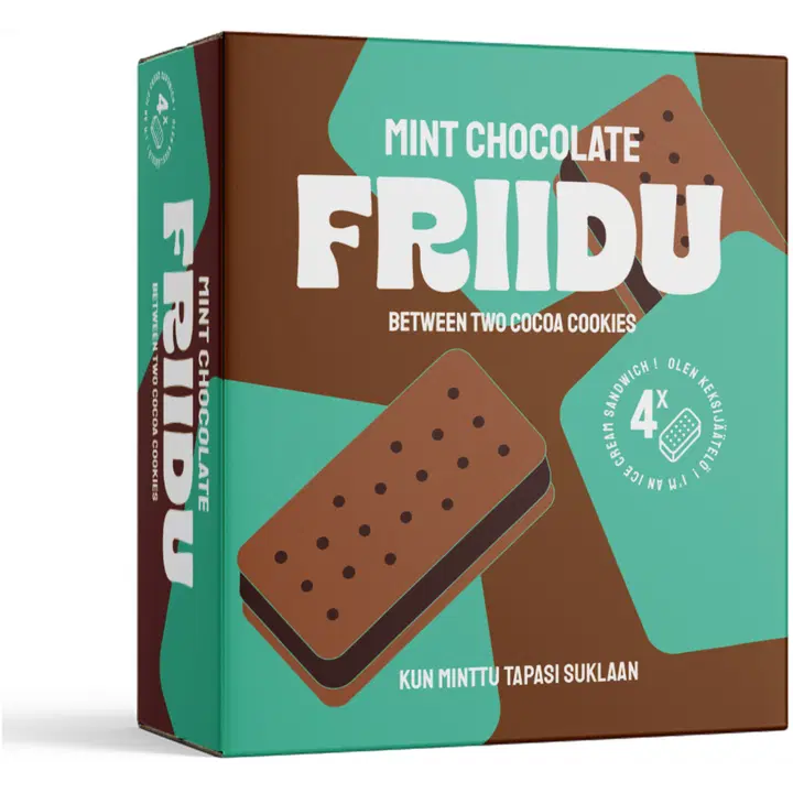 Friidu välipalajäätelö Mint Chocolate 110ml/60g 4kpl