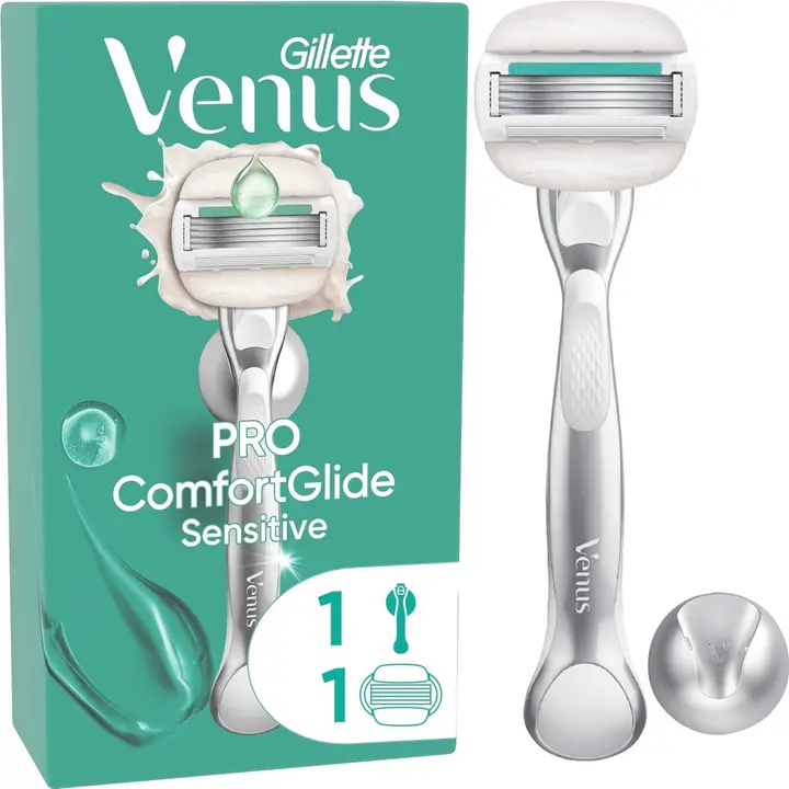 Gillette Venus Pro Comfortglide Sensitive Ihokarvanajohöylä + Seinäpidike