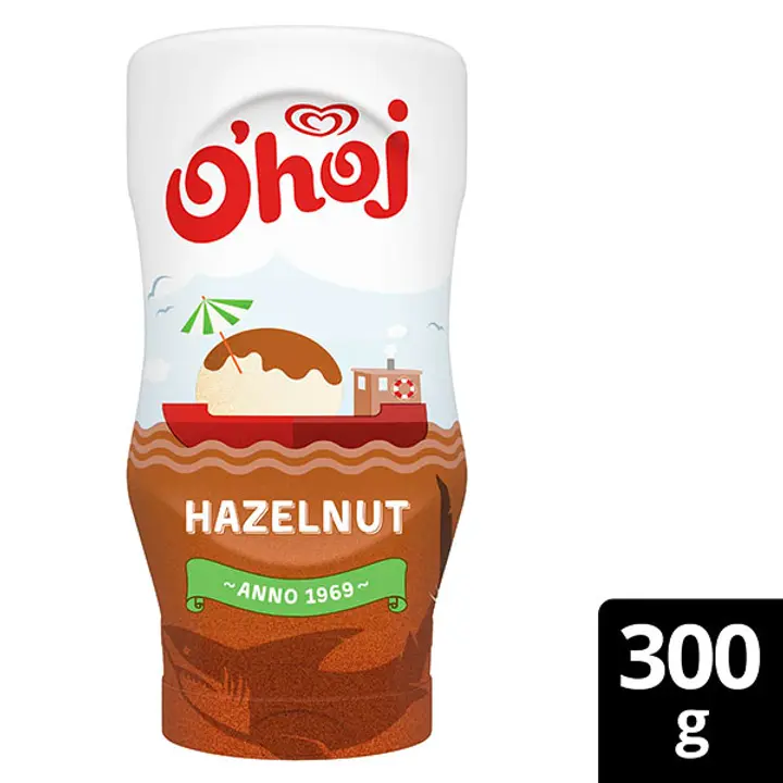 O'hoj Jälkiruokakastike Hasselpähkinä 300g