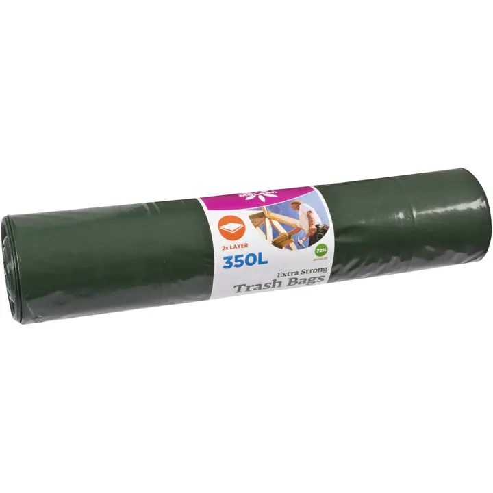 McLean Professional extra vahva jätesäkki vihreä 350L, 1200x1500mm, 5 kpl