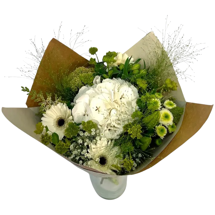 Kimppu Hortensia, lajitelma, pinkki tai valko-vihreä sekakimppu, 11 oksaa, 50cm