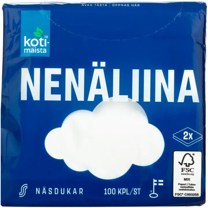 Kotimaista nenäliina 100 kpl