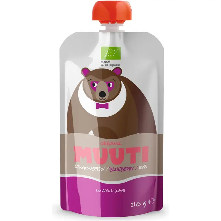 Muuti luomu puolukka-mustikka-ruispuuro 110g 8kk