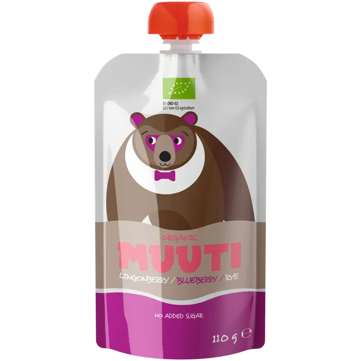 Muuti luomu puolukka-mustikka-ruispuuro 110g 8kk