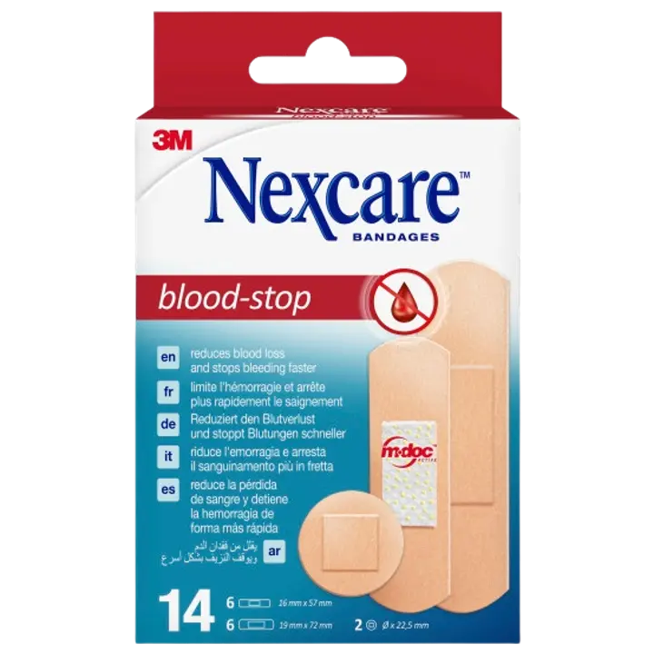 Nexcare™ Blood-Stop -laastarit, lajitelma, 14kpl/pakkaus