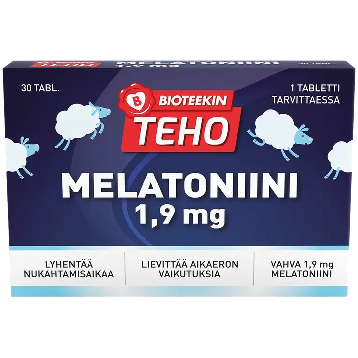 Bioteekki Teho Melatoniini 1,9 mg ravintolisä 30 tabl.