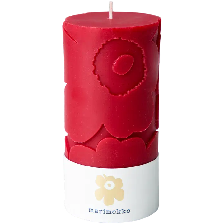 Marimekko Unikko tummanpunainen pöytäkynttilä 1kpl/6,5x14cm
