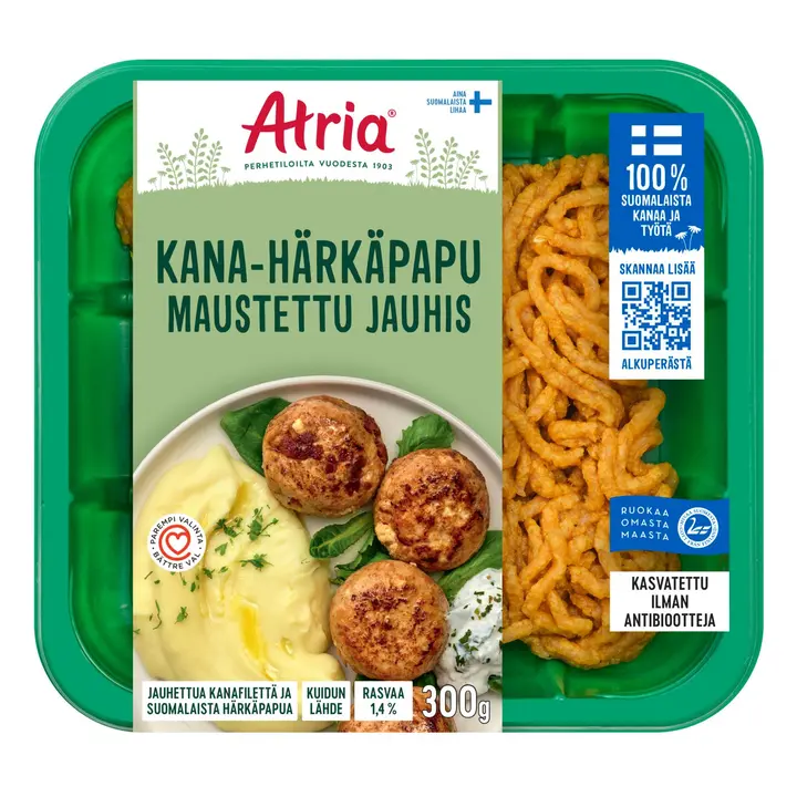 Atria kana-härkäpapu jauhis maustettu 300g
