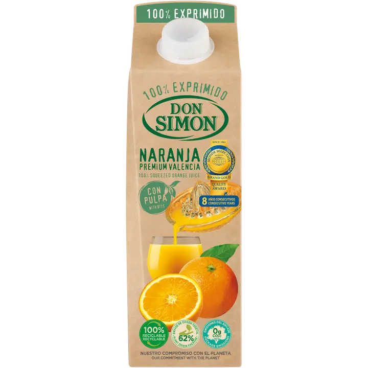 Don Simon Orange Juice 100% tuorepuristettu appelsiinimehu, sis. hedelmälihaa 1L