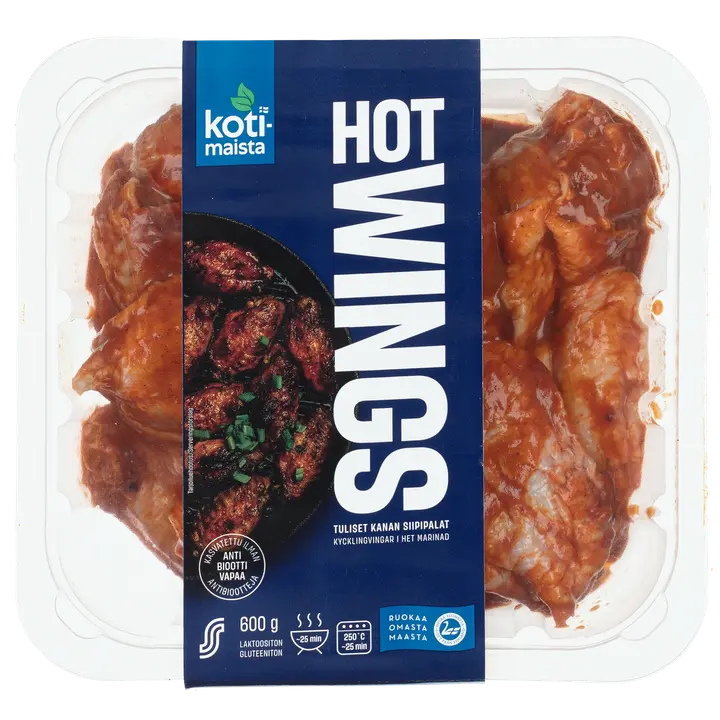 Kotimaista tuliset kanan siipipalat Hot wings 600 g