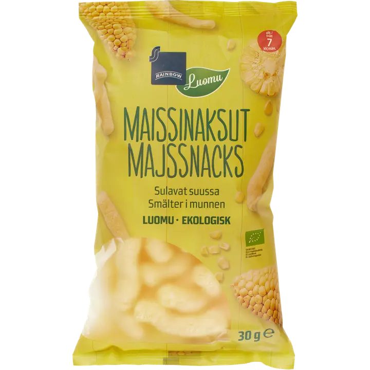 Rainbow maissinaksut luomu 30g 7 kk