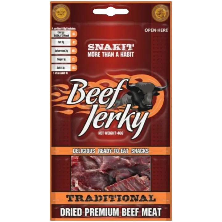 Snakit Beef Jerky Traditional 40g