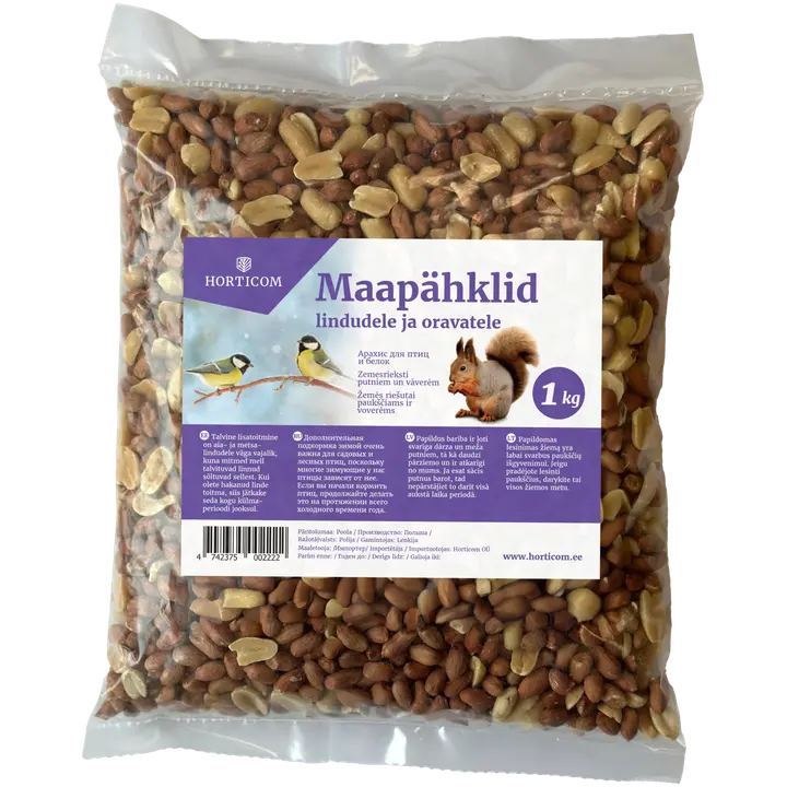 Horticom maapähklid lindudele ja oravatele 1kg