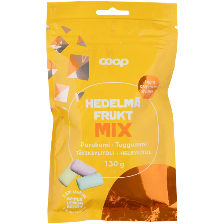 Coop täysksylitolipurukumi hedelmämix 130 g