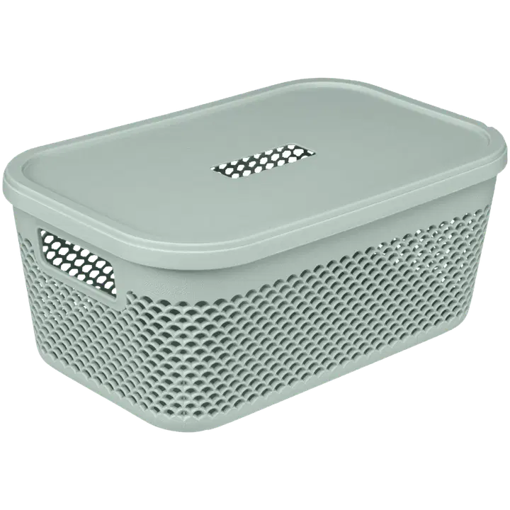 Säilytyskori kannella Wave 5,0 L 285x185x120 mm, pehm vihr PMS 6