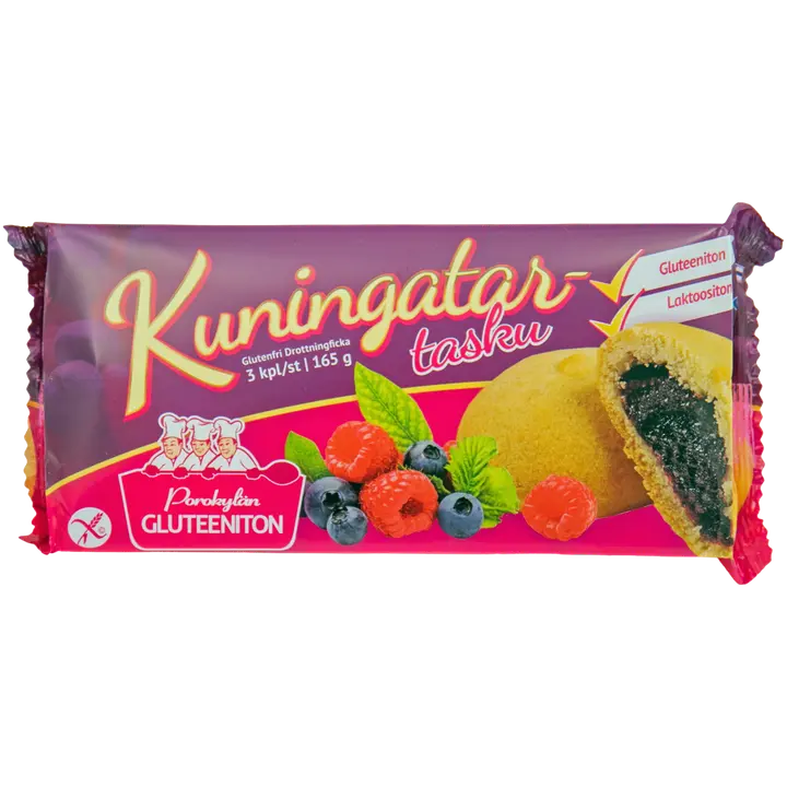 Porokylän Kuningatartasku 3 kpl / 165 g gluteeniton marjapiiras