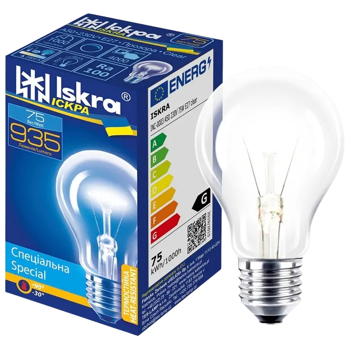 Hõõglamp 75W E27 pall klaar