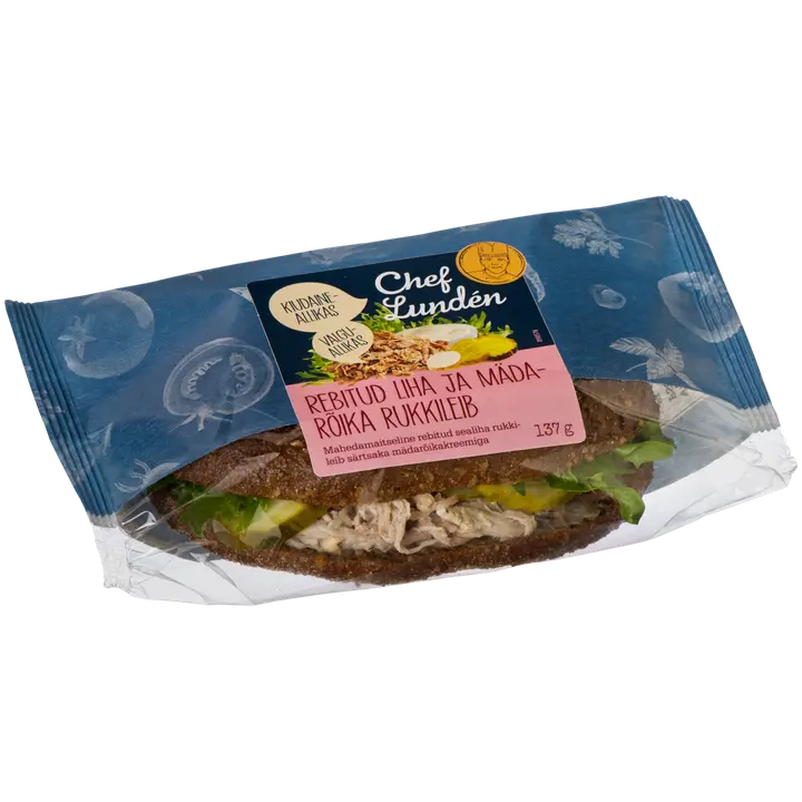 Chef Lunden Rebitud liha ja mädarõika rukkileib 137g