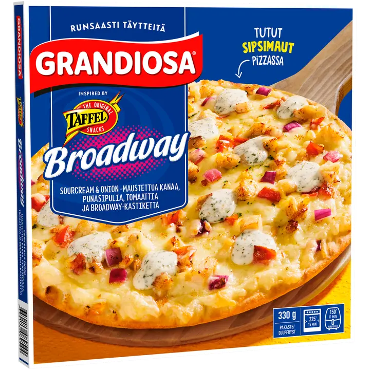 Grandiosa inspired by Taffel Broadway kiviuuni pakastepizza 330g